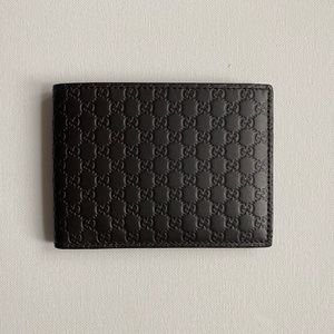 GUCCI Microguccissima Bi-Fold Wallet Dark Brown